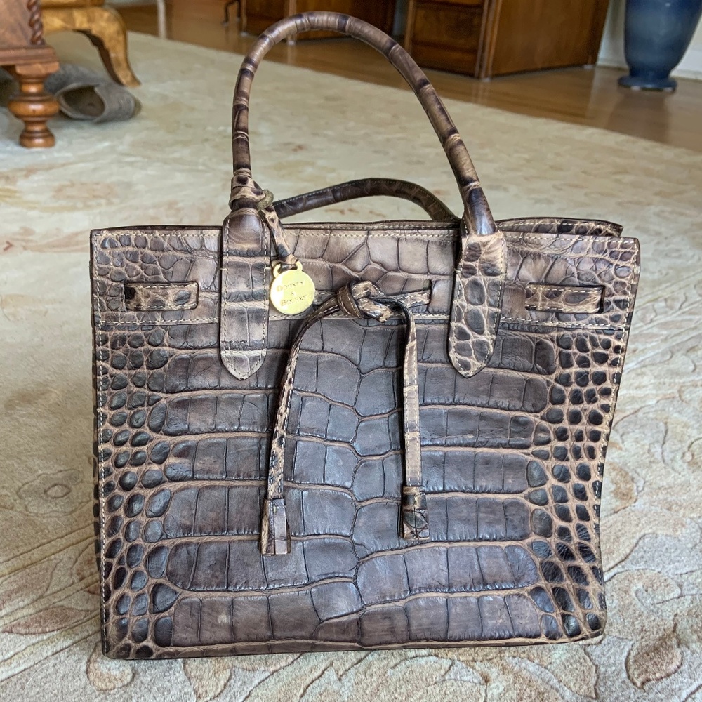Dooney and Bourke Croc Dusty Purple Grey Handbag